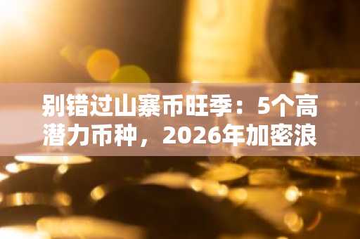 别错过山寨币旺季：5个高潜力币种，2026年加密浪潮中或爆发