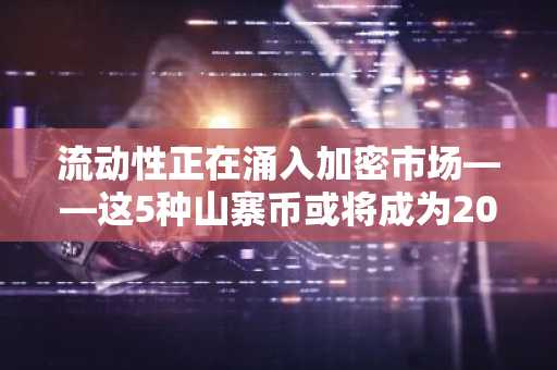 流动性正在涌入加密市场——这5种山寨币或将成为2026年山寨季的最大赢家