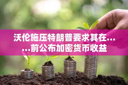沃伦施压特朗普要求其在……前公布加密货币收益