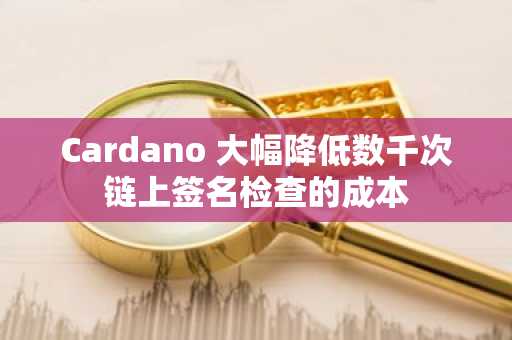 Cardano 大幅降低数千次链上签名检查的成本
