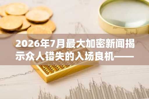2026年7月最大加密新闻揭示众人错失的入场良机——Pepeto预售势头强劲，上市窗口收窄