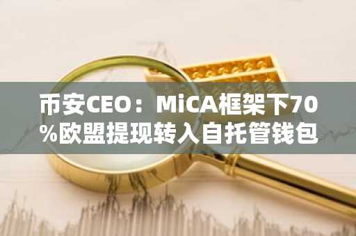 币安CEO：MiCA框架下70%欧盟提现转入自托管钱包