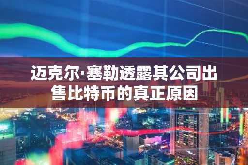 迈克尔·塞勒透露其公司出售比特币的真正原因