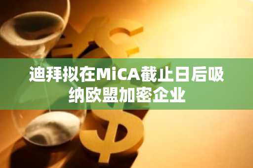 迪拜拟在MiCA截止日后吸纳欧盟加密企业