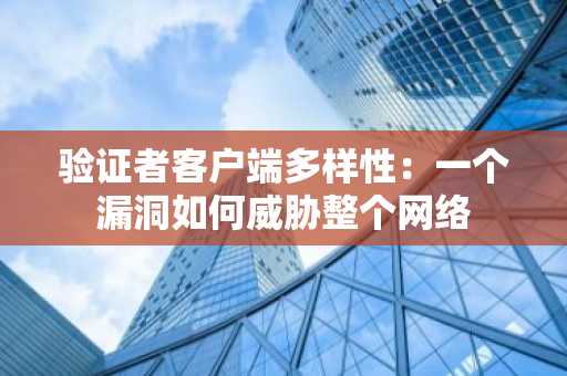 验证者客户端多样性：一个漏洞如何威胁整个网络