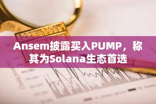 Ansem披露买入PUMP,称其为Solana生态首选