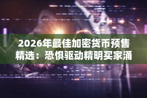 2026年最佳加密货币预售精选:恐惧驱动精明买家涌入,倍增入场机会仍在