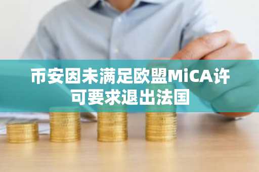 币安因未满足欧盟MiCA许可要求退出法国