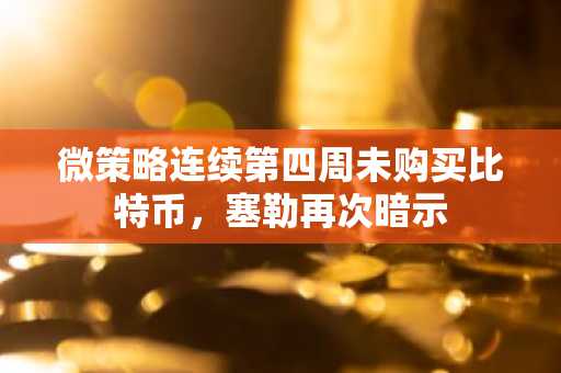 微策略连续第四周未购买比特币，塞勒再次暗示