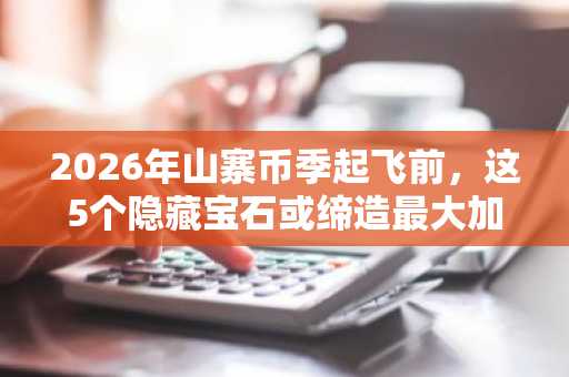 2026年山寨币季起飞前，这5个隐藏宝石或缔造最大加密货币财富