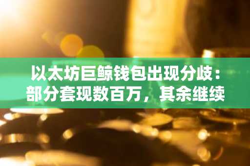 以太坊巨鲸钱包出现分歧：部分套现数百万，其余继续买入