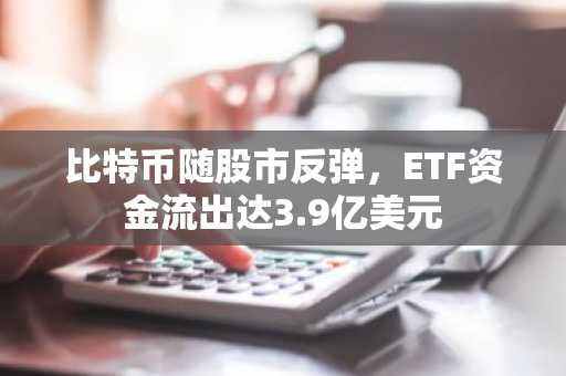 比特币随股市反弹,ETF资金流出达3.9亿美元