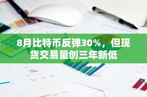 8月比特币反弹30%，但现货交易量创三年新低