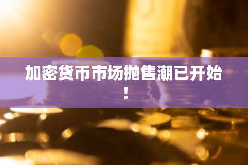 加密货币市场抛售潮已开始!
