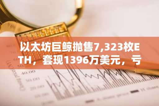 以太坊巨鲸抛售7,323枚ETH,套现1396万美元,亏损1900万美元