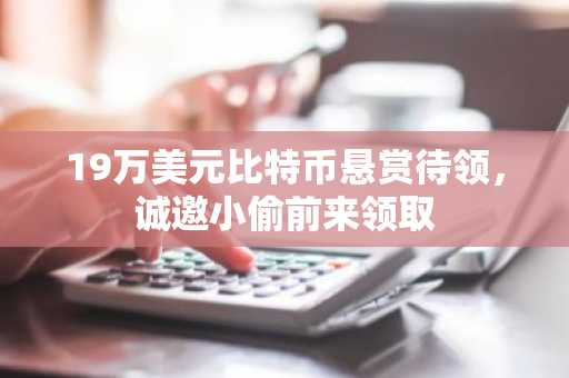 19万美元比特币悬赏待领,诚邀小偷前来领取