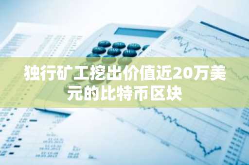 独行矿工挖出价值近20万美元的比特币区块