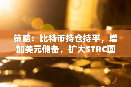策略：比特币持仓持平，增加美元储备，扩大STRC回购