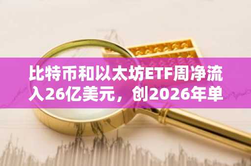 比特币和以太坊ETF周净流入26亿美元,创2026年单周最高纪录