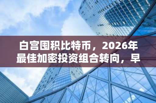 白宫囤积比特币,2026年最佳加密投资组合转向,早入场决定一切