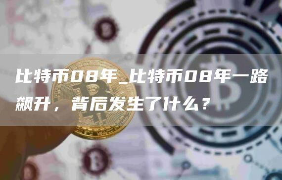 比特币08年_比特币08年一路飙升,背后发生了什么?