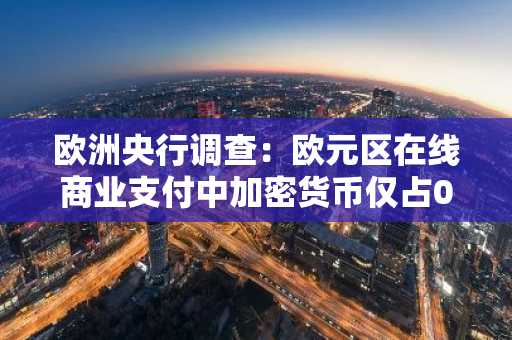 欧洲央行调查:欧元区在线商业支付中加密货币仅占0.2%