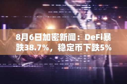 8月6日加密新闻：DeFi暴跌38.7%，稳定币下跌5%