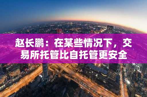 赵长鹏:在某些情况下,交易所托管比自托管更安全