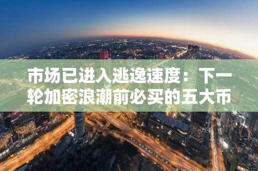 市场已进入逃逸速度:下一轮加密浪潮前必买的五大币种