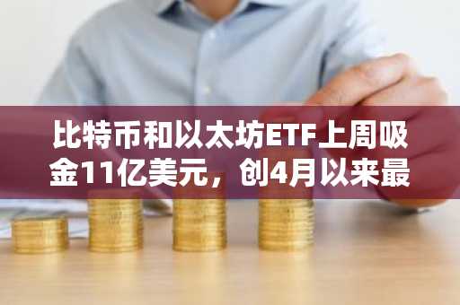 比特币和以太坊ETF上周吸金11亿美元，创4月以来最佳周流入记录，尽管交易量低迷