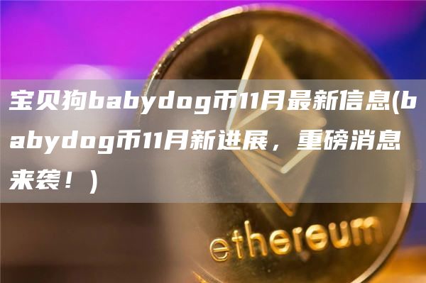 宝贝狗babydog币11月最新信息 - babydog币11月新进展,重磅消息来袭!