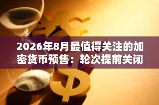 2026年8月最值得关注的加密货币预售：轮次提前关闭，买家争相涌入上市活动