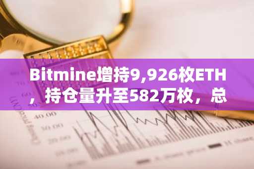 Bitmine增持9,926枚ETH,持仓量升至582万枚,总资产达114亿美元