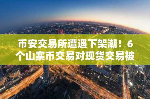 币安交易所遭遇下架潮!6个山寨币交易对现货交易被下架!