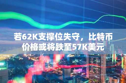 若62K支撑位失守，比特币价格或将跌至57K美元