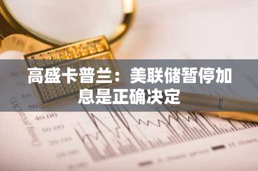 高盛卡普兰:美联储暂停加息是正确决定