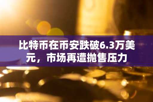 比特币在币安跌破6.3万美元,市场再遭抛售压力