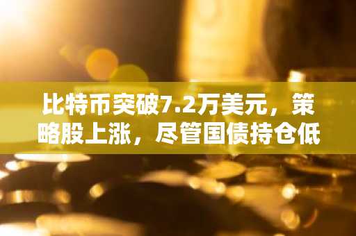 比特币突破7.2万美元，策略股上涨，尽管国债持仓低于成本