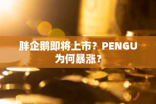 胖企鹅即将上市?PENGU为何暴涨?