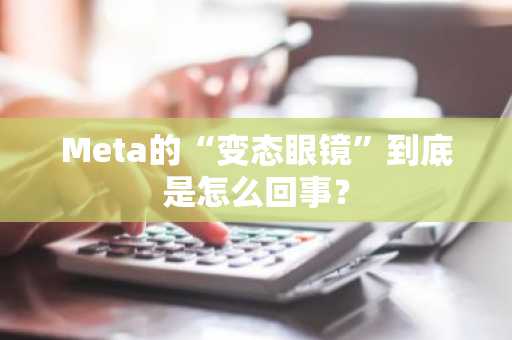 Meta的“变态眼镜”到底是怎么回事？