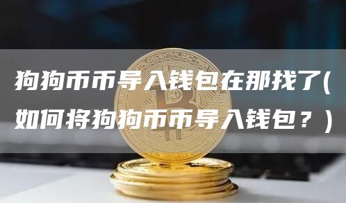 狗狗币币导入钱包在那找了 - 如何将狗狗币币导入钱包?