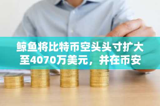 鲸鱼将比特币空头头寸扩大至4070万美元，并在币安开设2350万美元以太坊空头