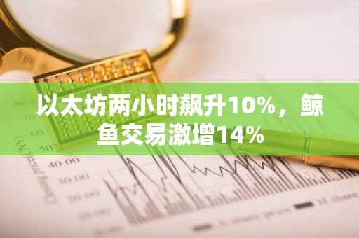 以太坊两小时飙升10%，鲸鱼交易激增14%