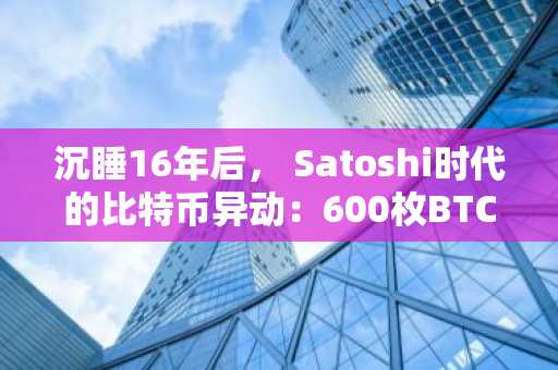 沉睡16年后, Satoshi时代的比特币异动:600枚BTC转移