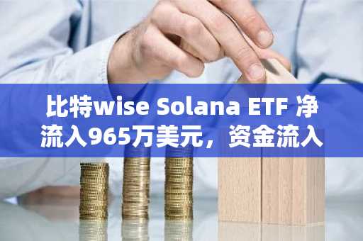 比特wise Solana ETF 净流入965万美元，资金流入趋势逆势于价格下跌