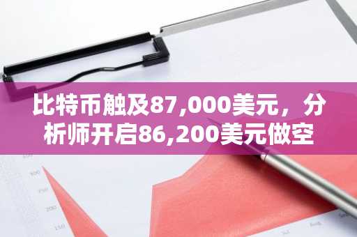 比特币触及87,000美元，分析师开启86,200美元做空目标指向79,000美元