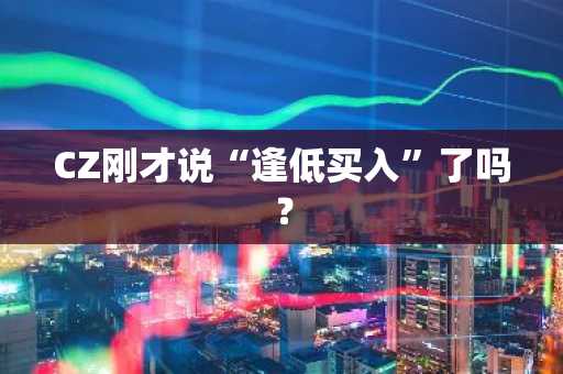 CZ刚才说“逢低买入”了吗?