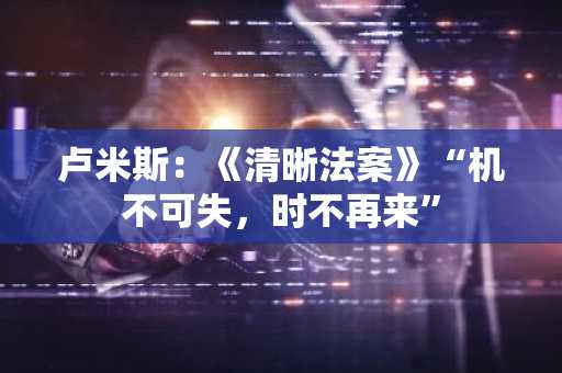 卢米斯：《清晰法案》“机不可失，时不再来”
