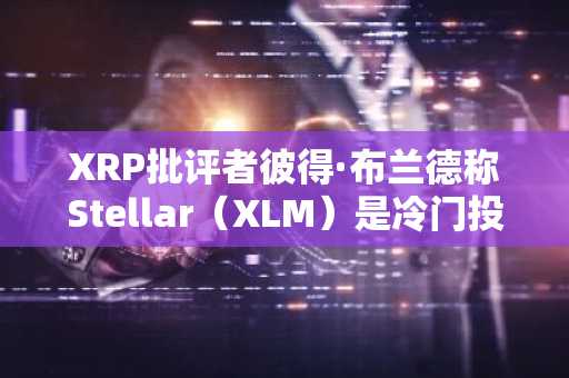 XRP批评者彼得·布兰德称Stellar（XLM）是冷门投资的好选择，原因如下
