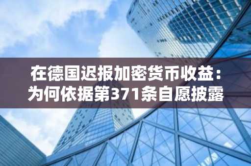 在德国迟报加密货币收益：为何依据第371条自愿披露仍可避免起诉